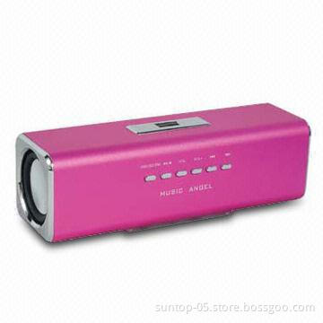 Stereo Mini Speaker, Made of Plastic and Metal Shell